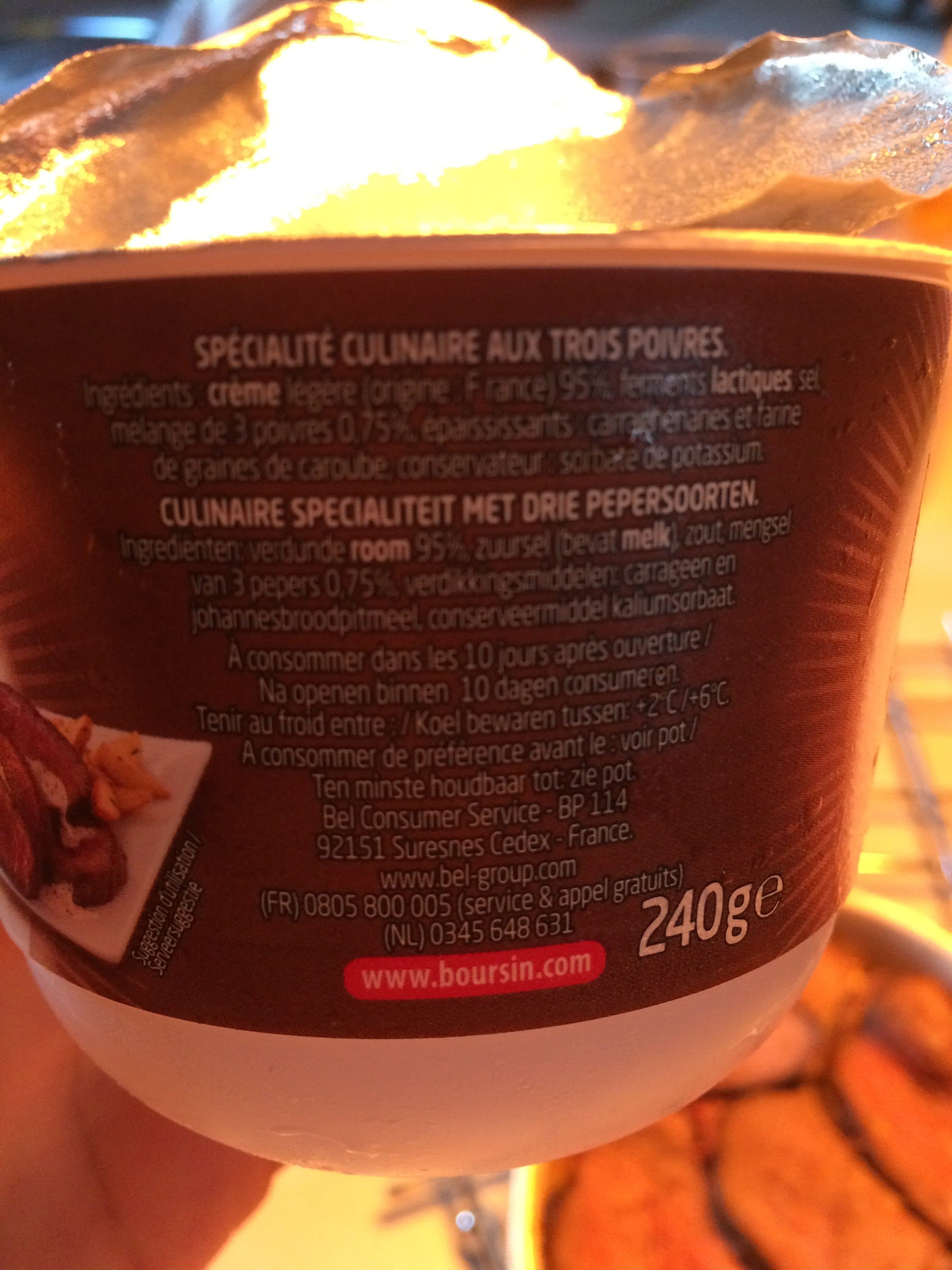 Bel Boursin® Cuisine 3 Poivres packshot