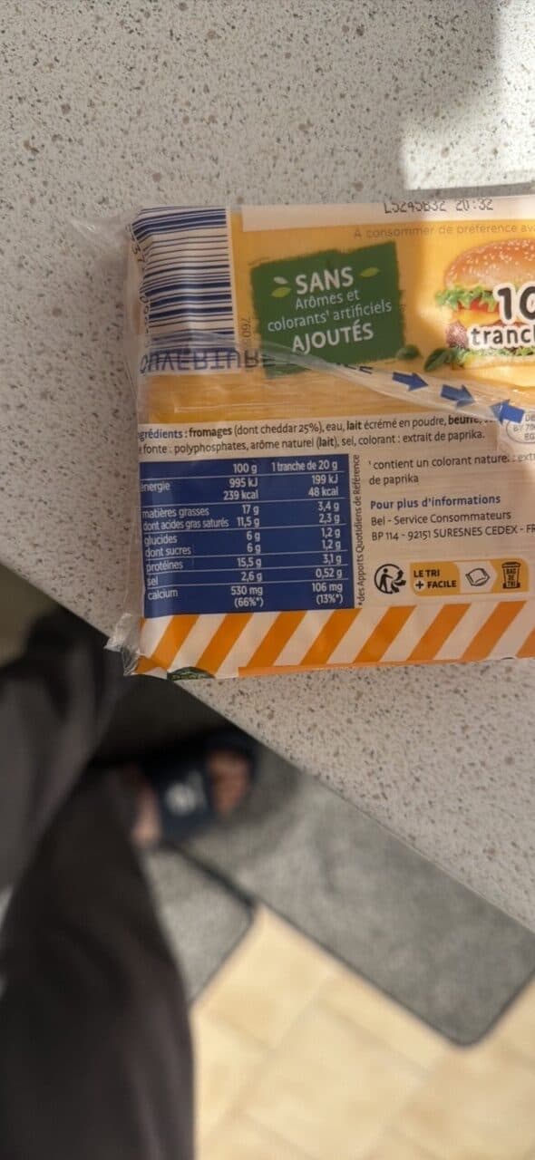 La Vache qui rit Toastinette cheddar 10 tranches packshot