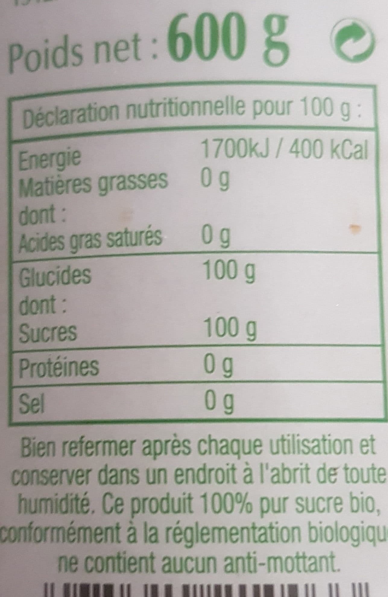 Open Food Facts Sucre glace pur canne packshot