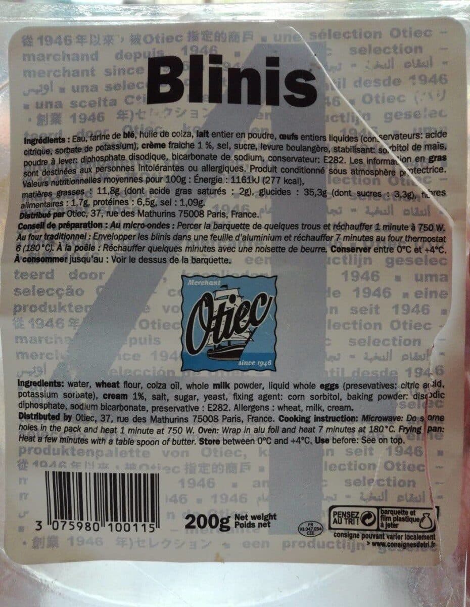 Open Food Facts Blinis packshot
