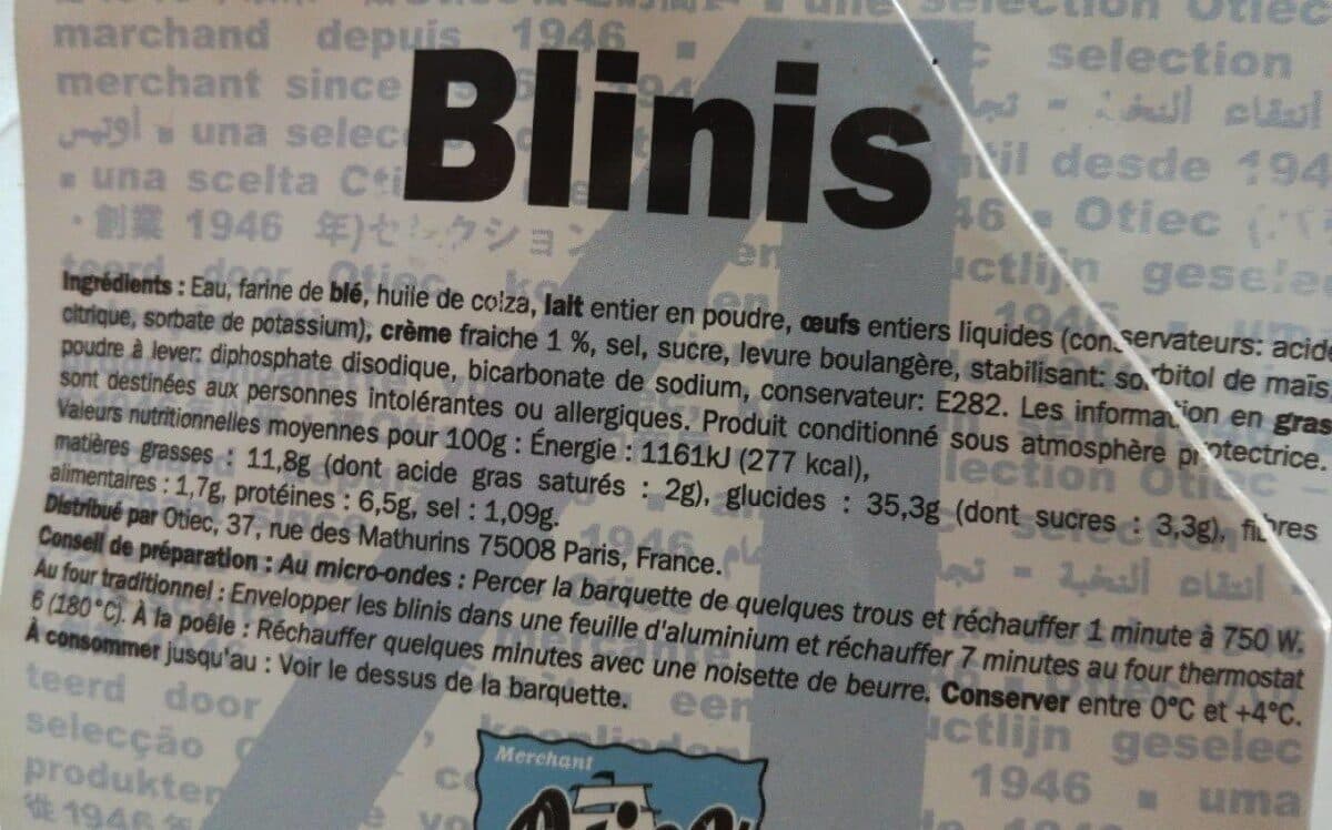Open Food Facts Blinis packshot