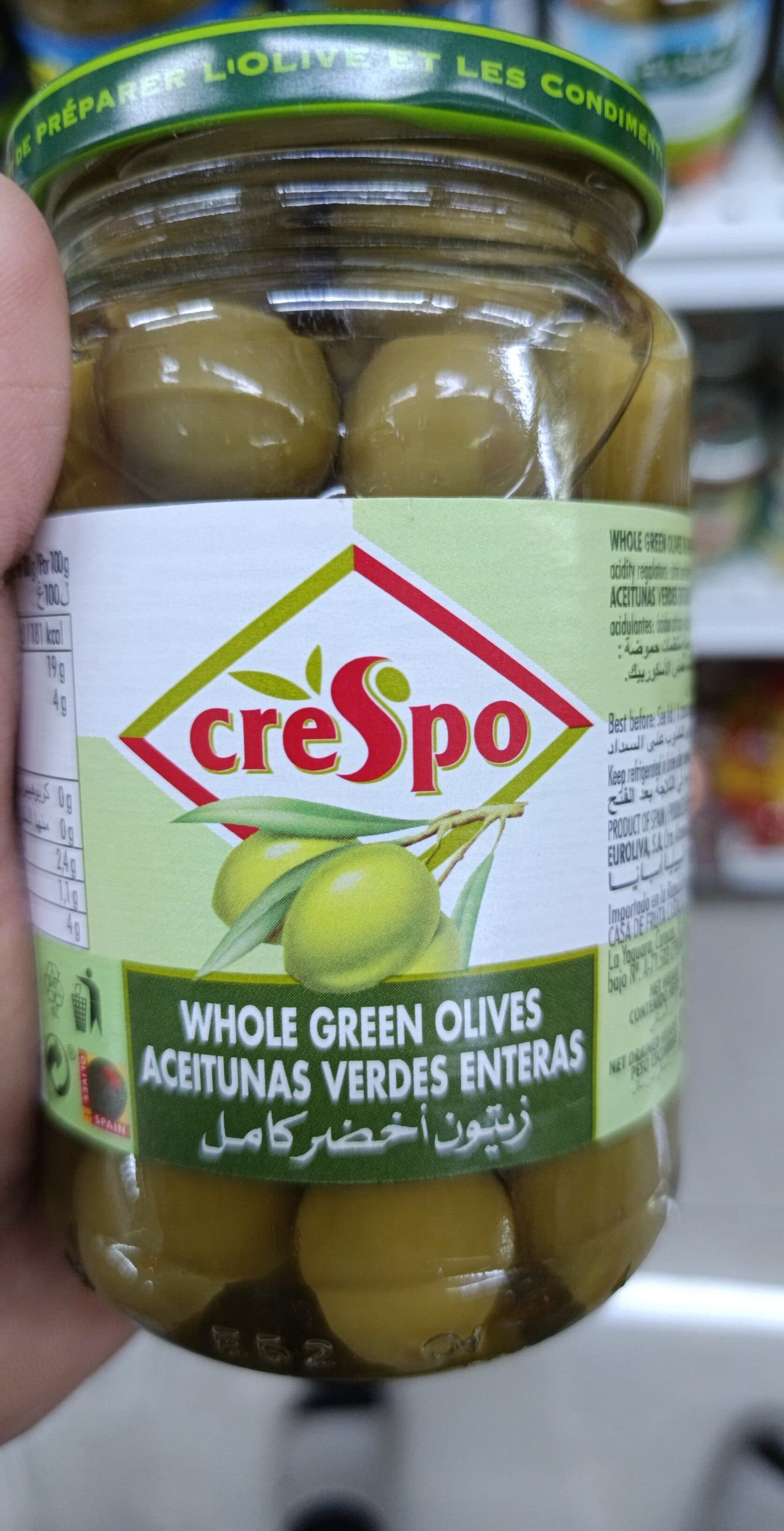 Crespo Olives vertes entières packshot