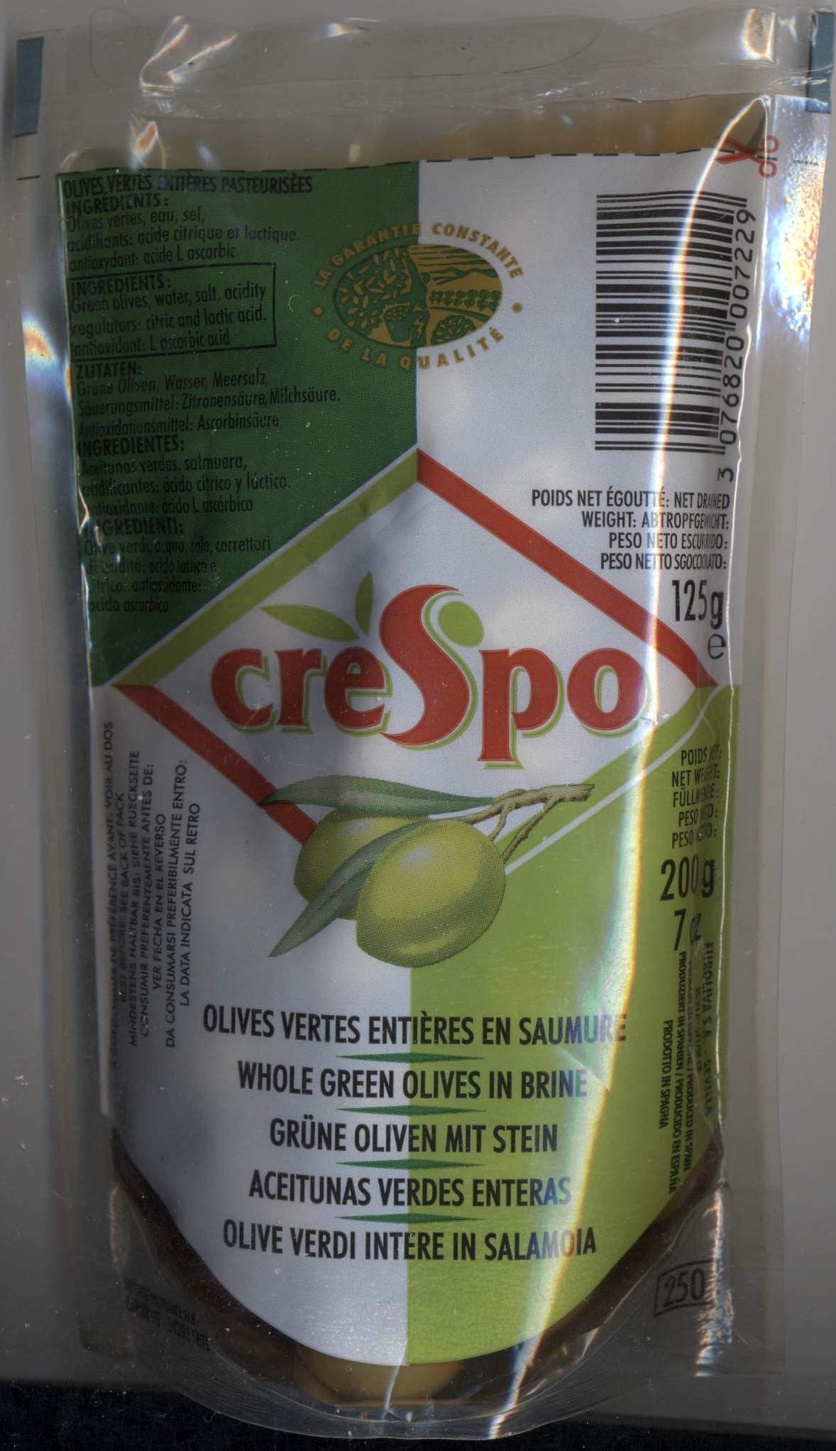 Crespo Olives Vertes Entières En Saumure packshot