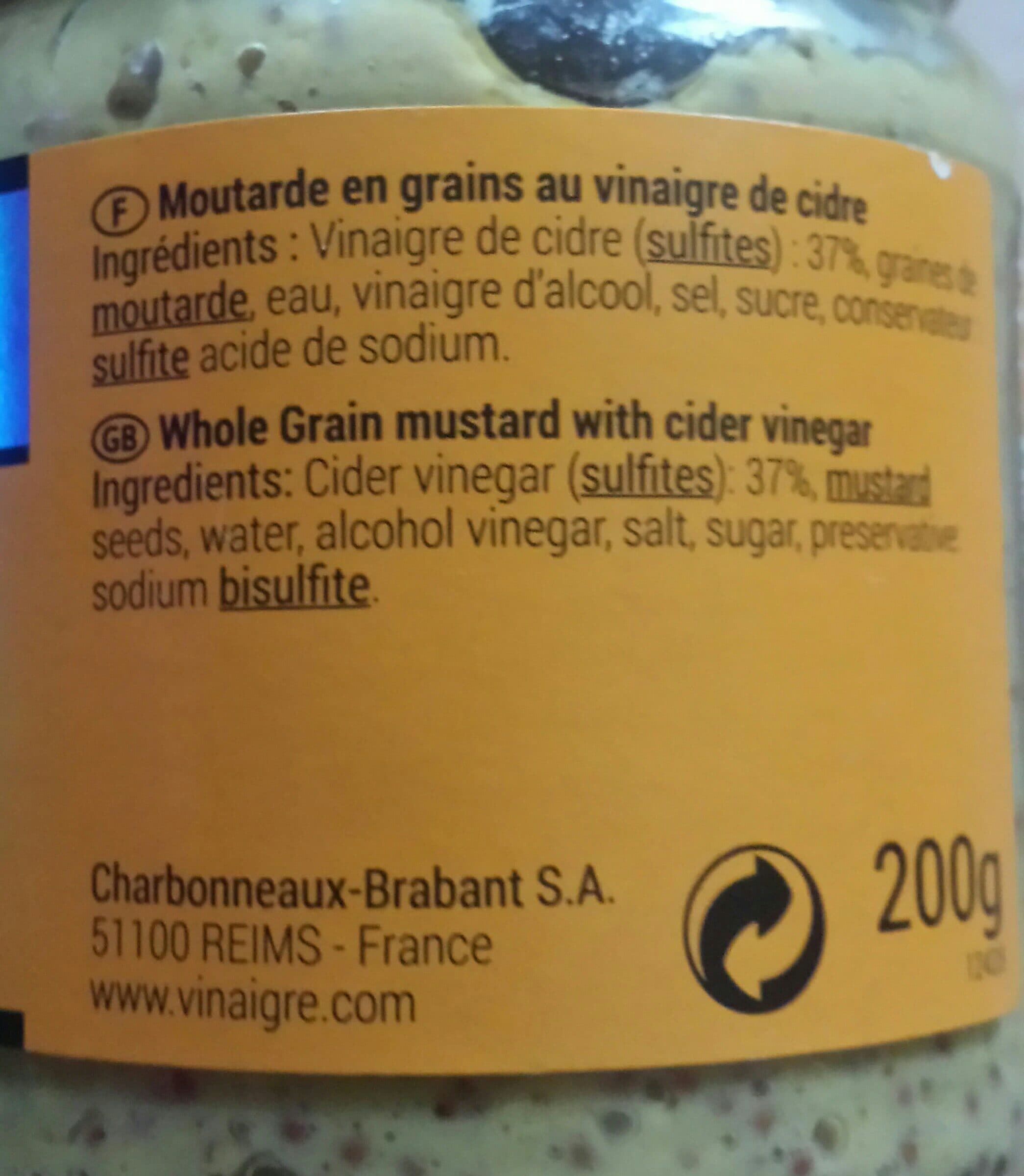 CLOVIS Moutarde vinaigre de cidre packshot