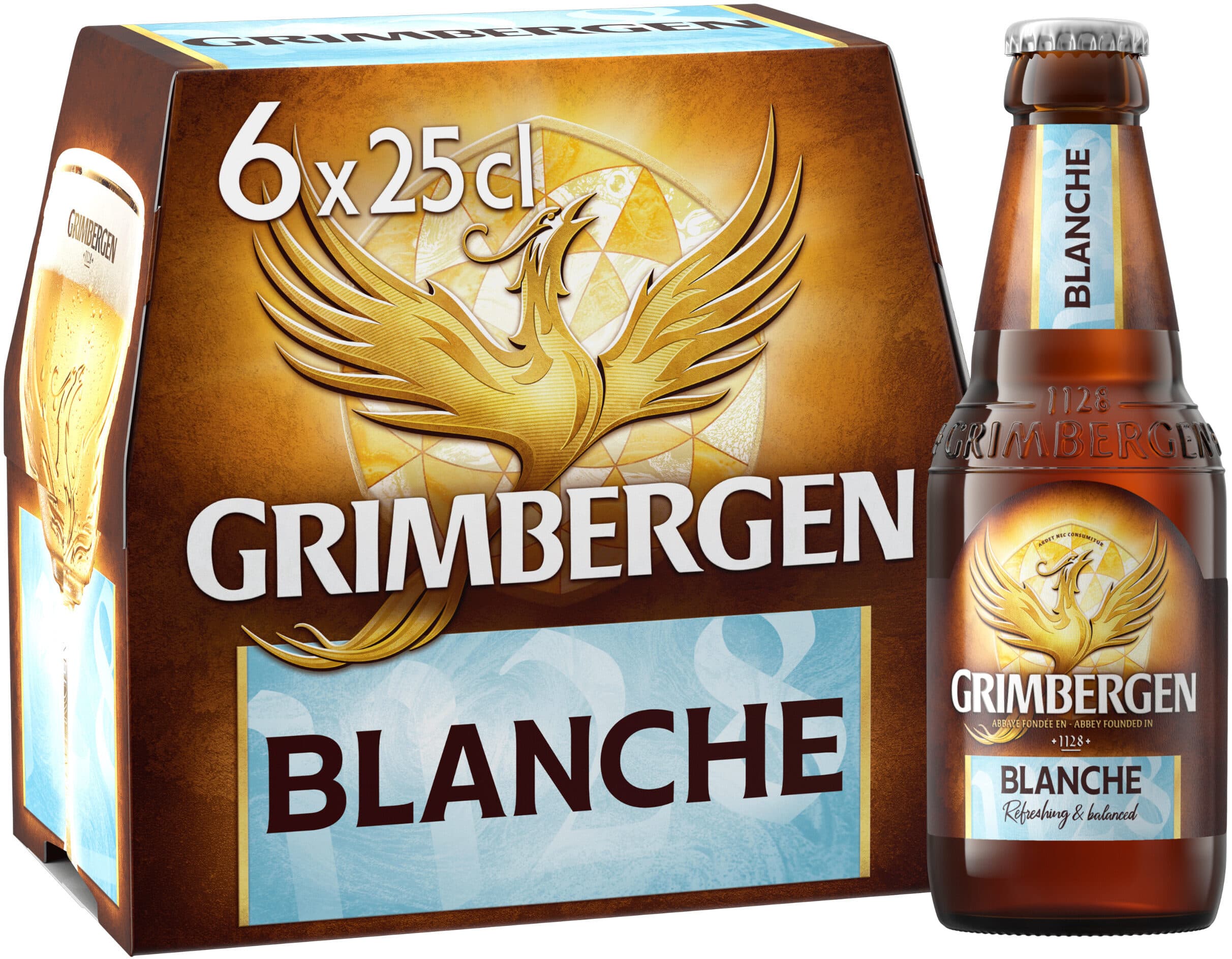 GRIMBERGEN Grimbergen Bière d'Abbaye 6X25CL GRIMBERGEN BLANCHE 6.0 DEGRE ALCOOL packshot