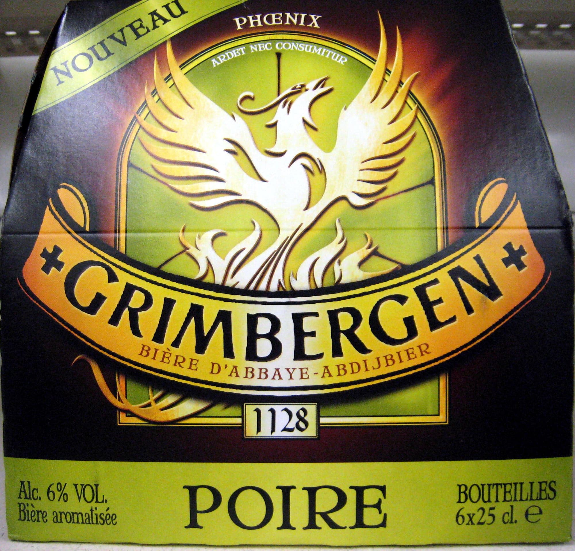 Grimbergen Bière blonde aromatisée poire Grimbergen packshot
