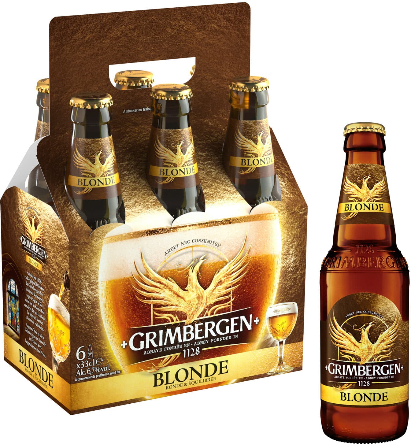 Grimbergen Grimbergen - 6x33cl grim blonde panier inv - 6.70 degre alcool packshot