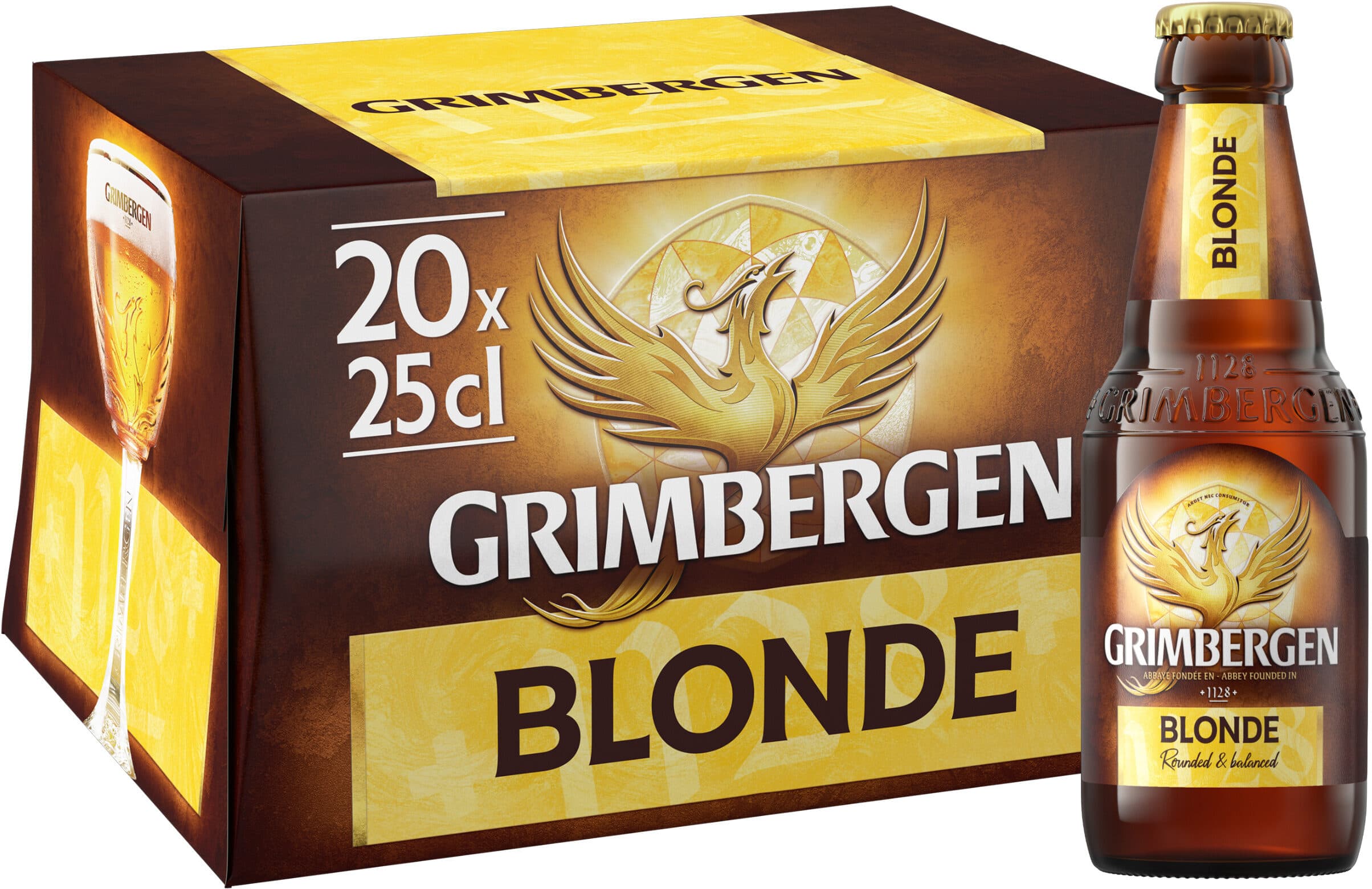 GRIMBERGEN Grimbergen Bière d'Abbaye 20X25CL GRIMBERGEN BLONDE 6.7 DEGRE ALCOOL packshot