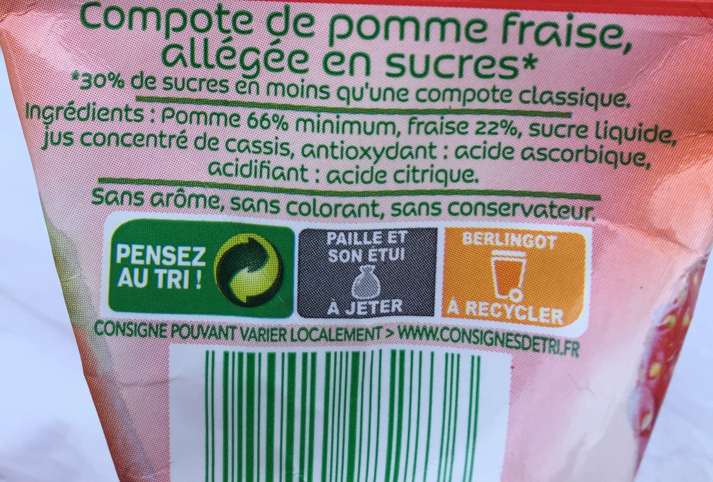 St Mamet Compote pomme fraise packshot