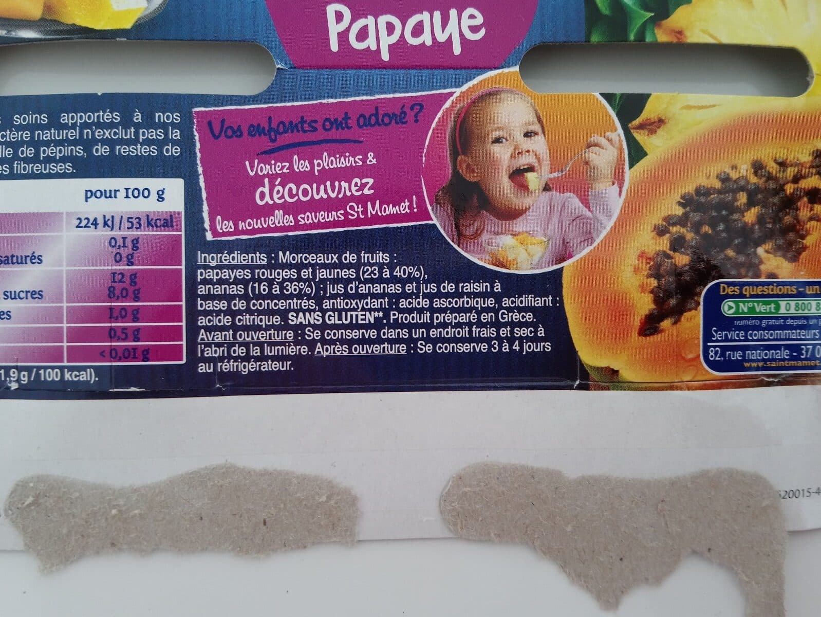 St Mamet Ananas papaye sans sucres ajoutées packshot