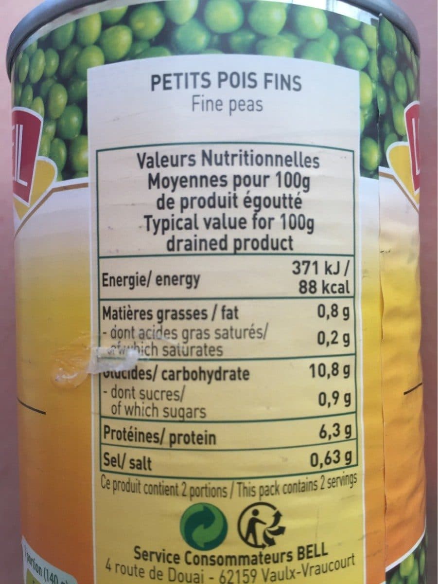 Le Soleil petits pois fins packshot