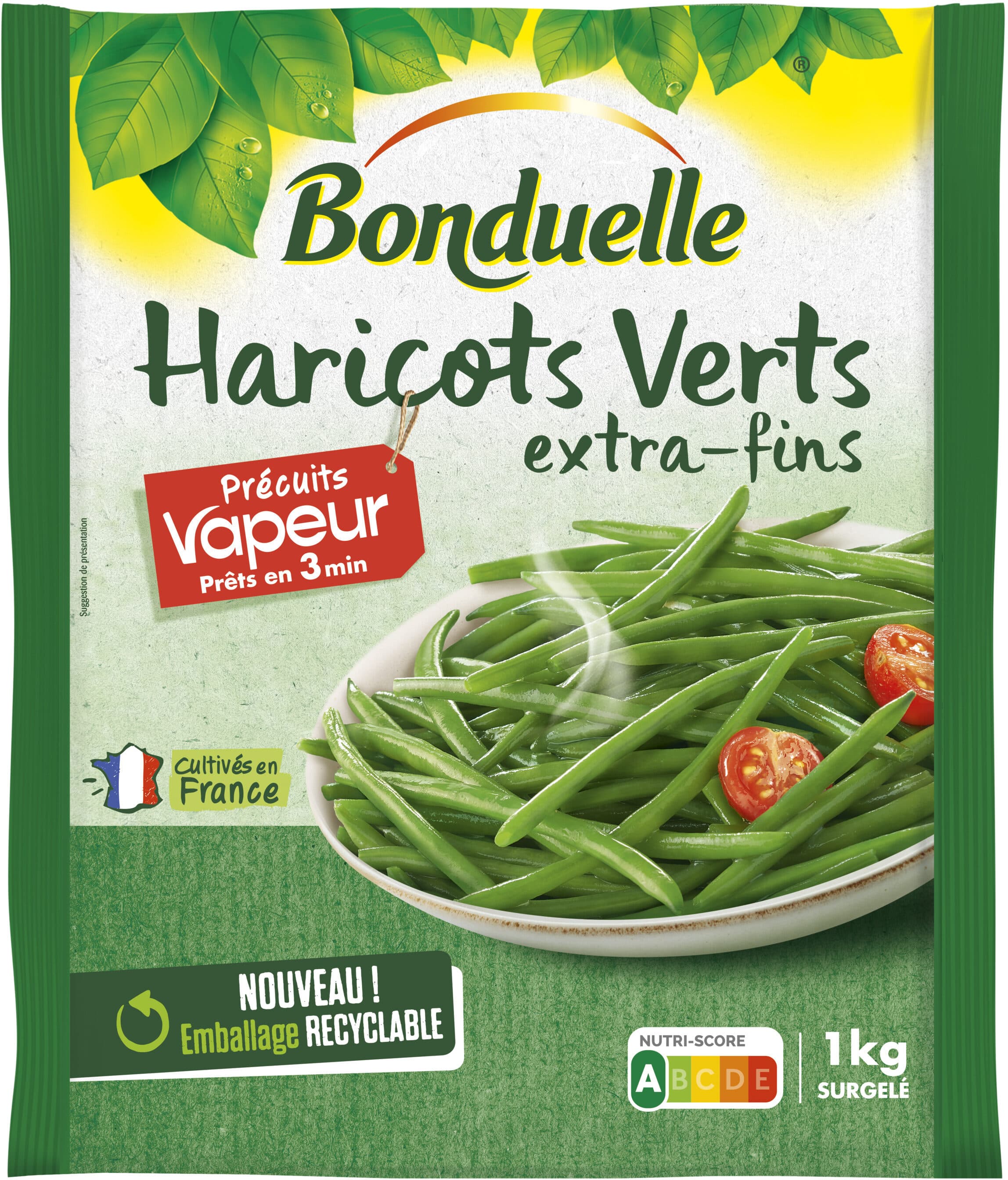 Bonduelle Haricots verts XF P.Vapeur 1kg packshot