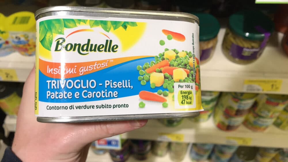 Bonduelle trivoglio - piselli patate e carotine packshot