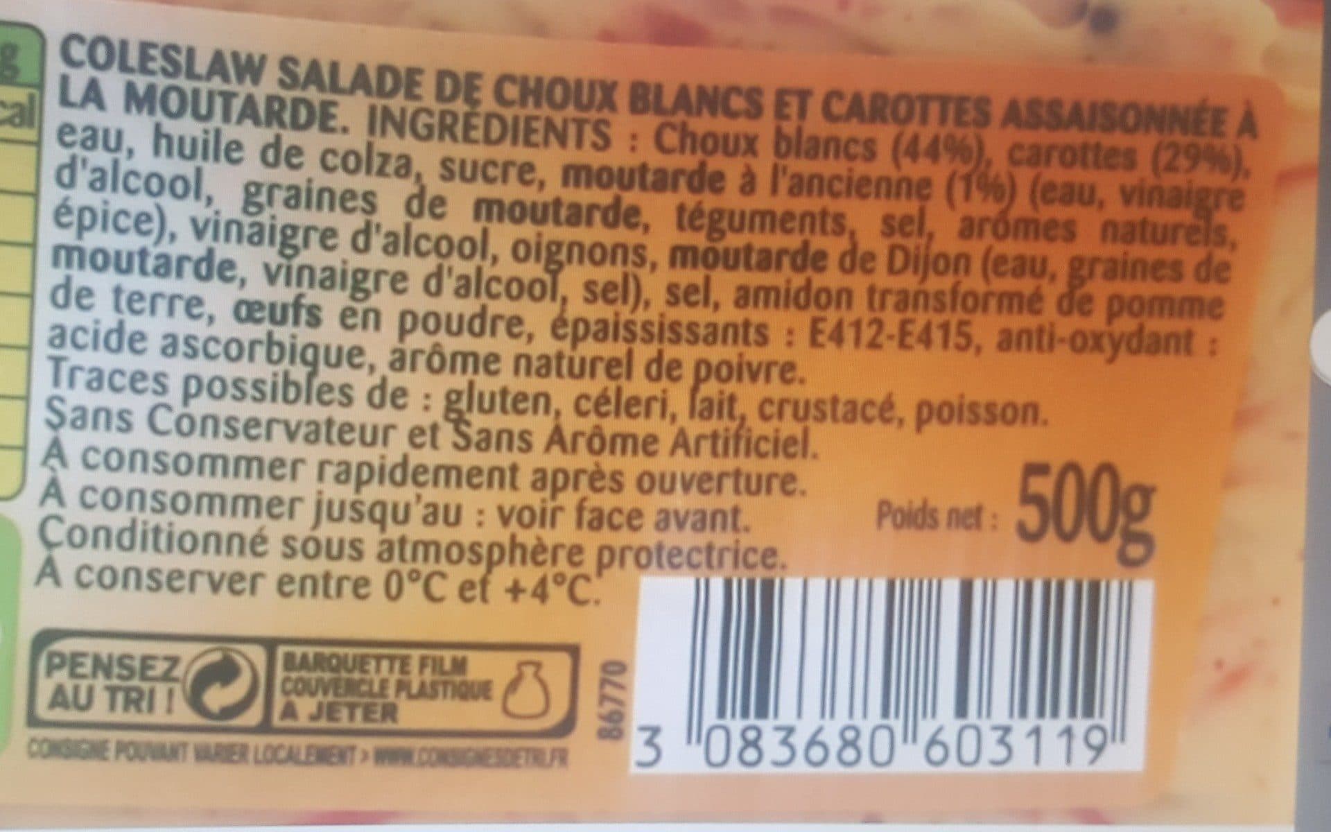 Bonduelle Coleslaw à la moutarde à l'ancienne packshot