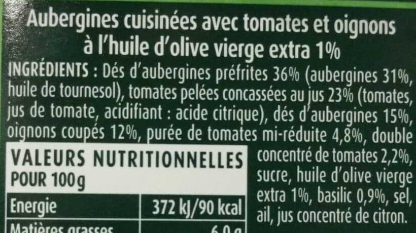 Cassegrain Aubergines cuisinées à la Provençal packshot
