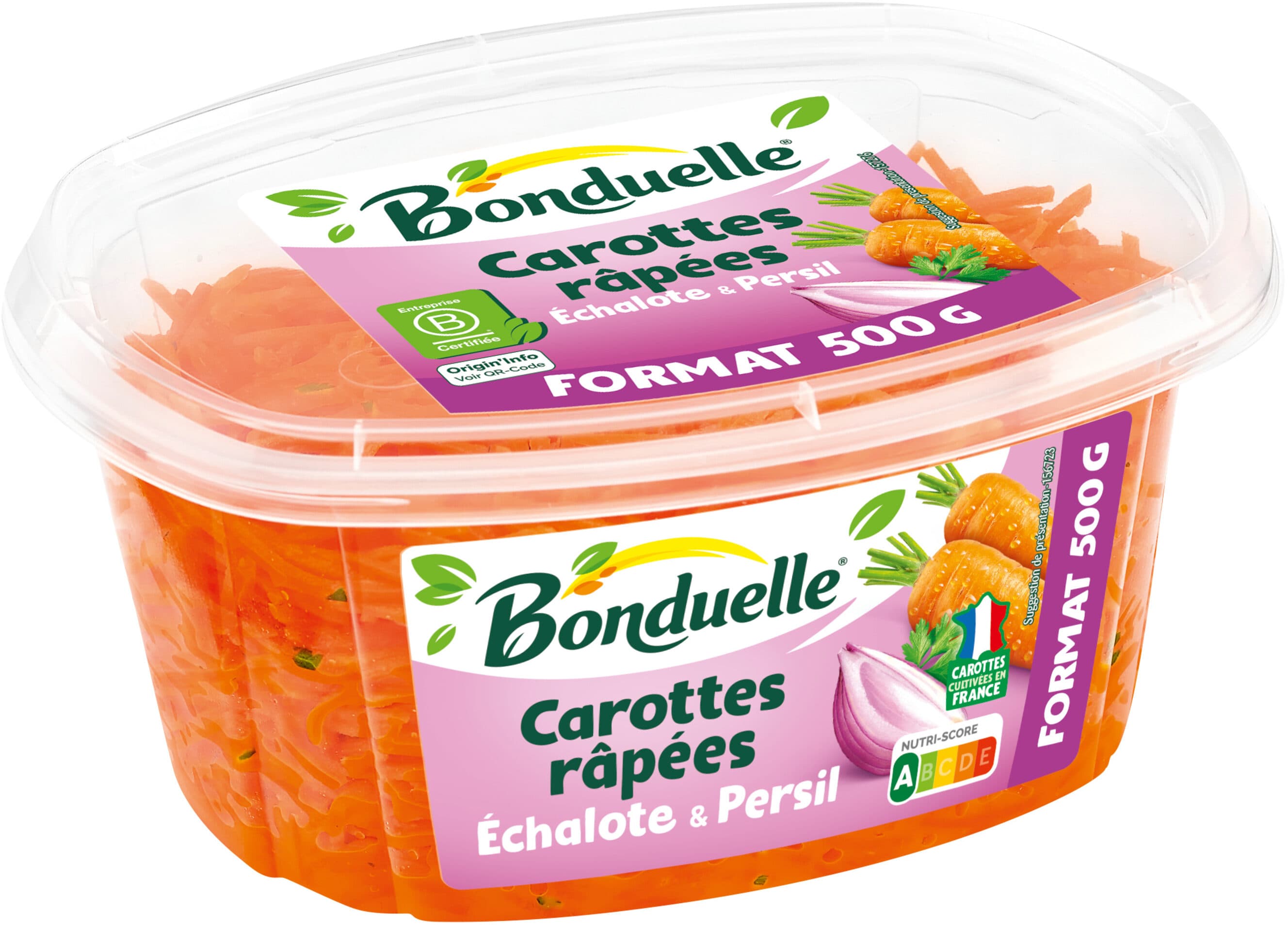 Bonduelle Carottes rapees echalote 500g packshot
