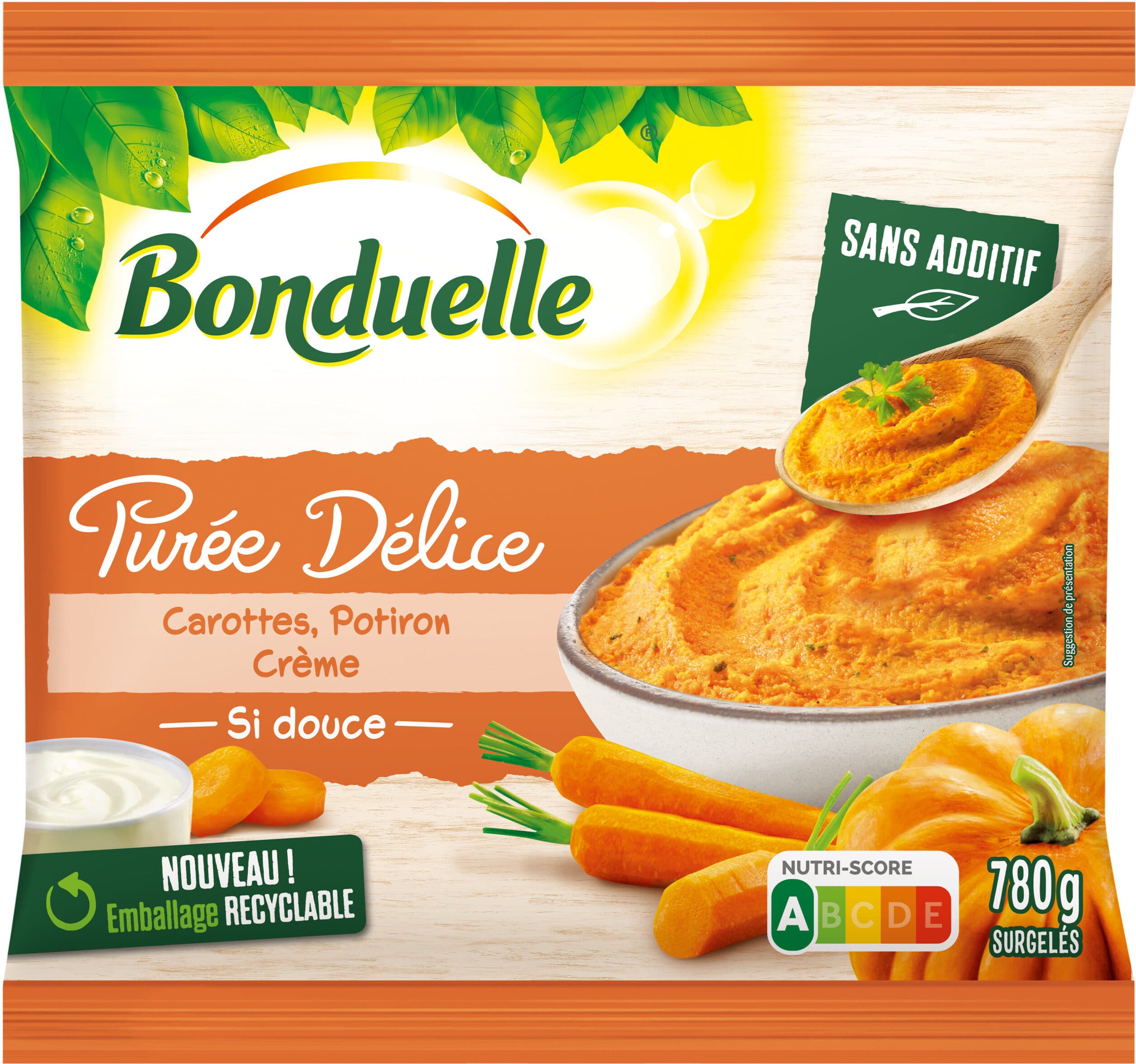 Bonduelle Purée Délice Carottes, Potiron, Crème packshot