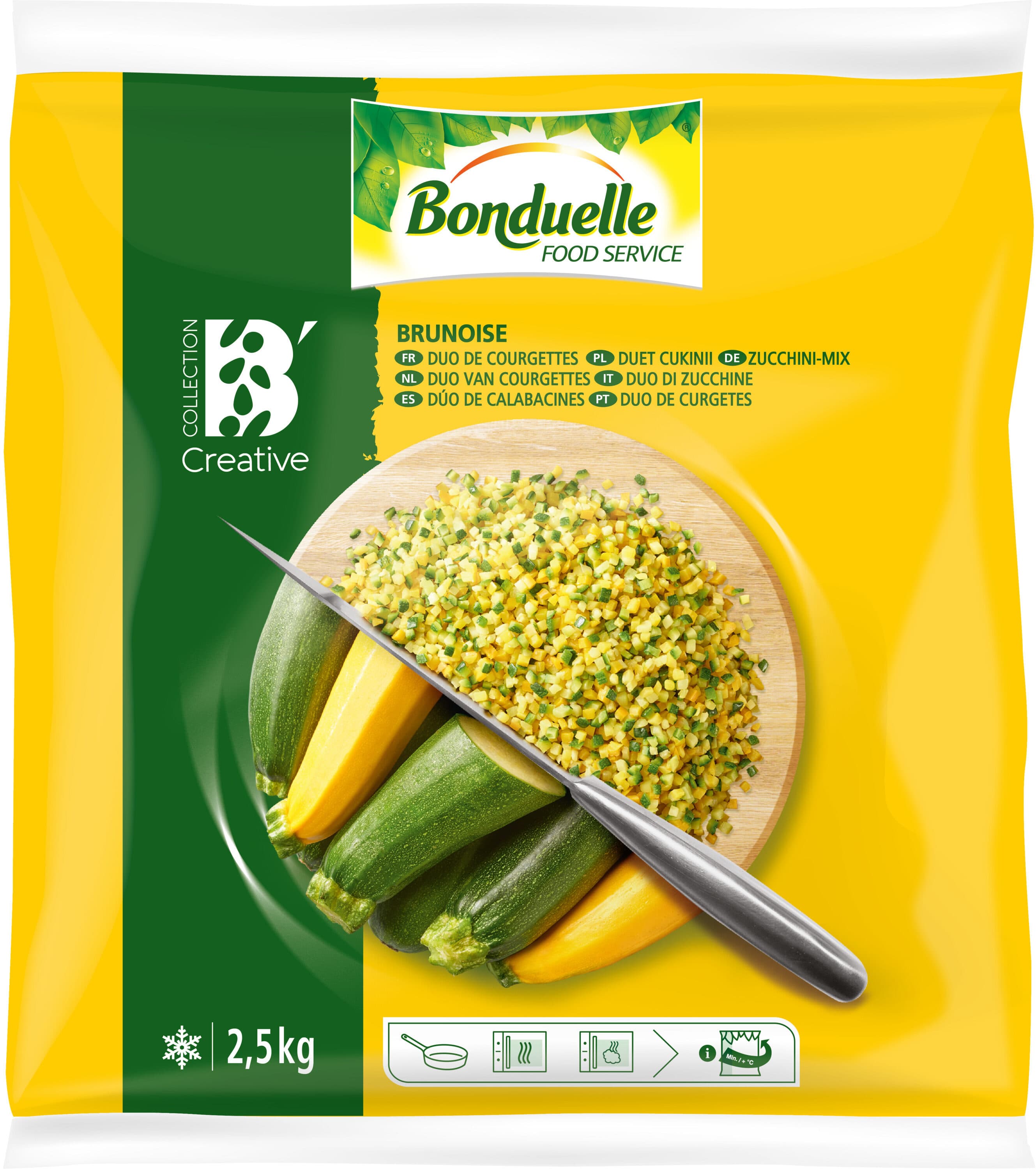 Bonduelle restauration Brunoise duo de courgettes packshot