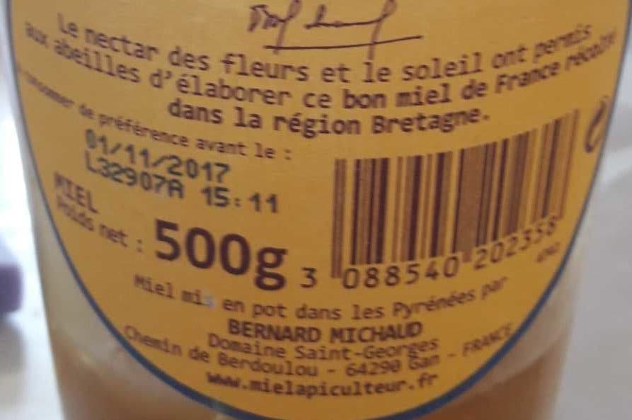 Bernard Michaud Miel de Bretagne PV 500g packshot
