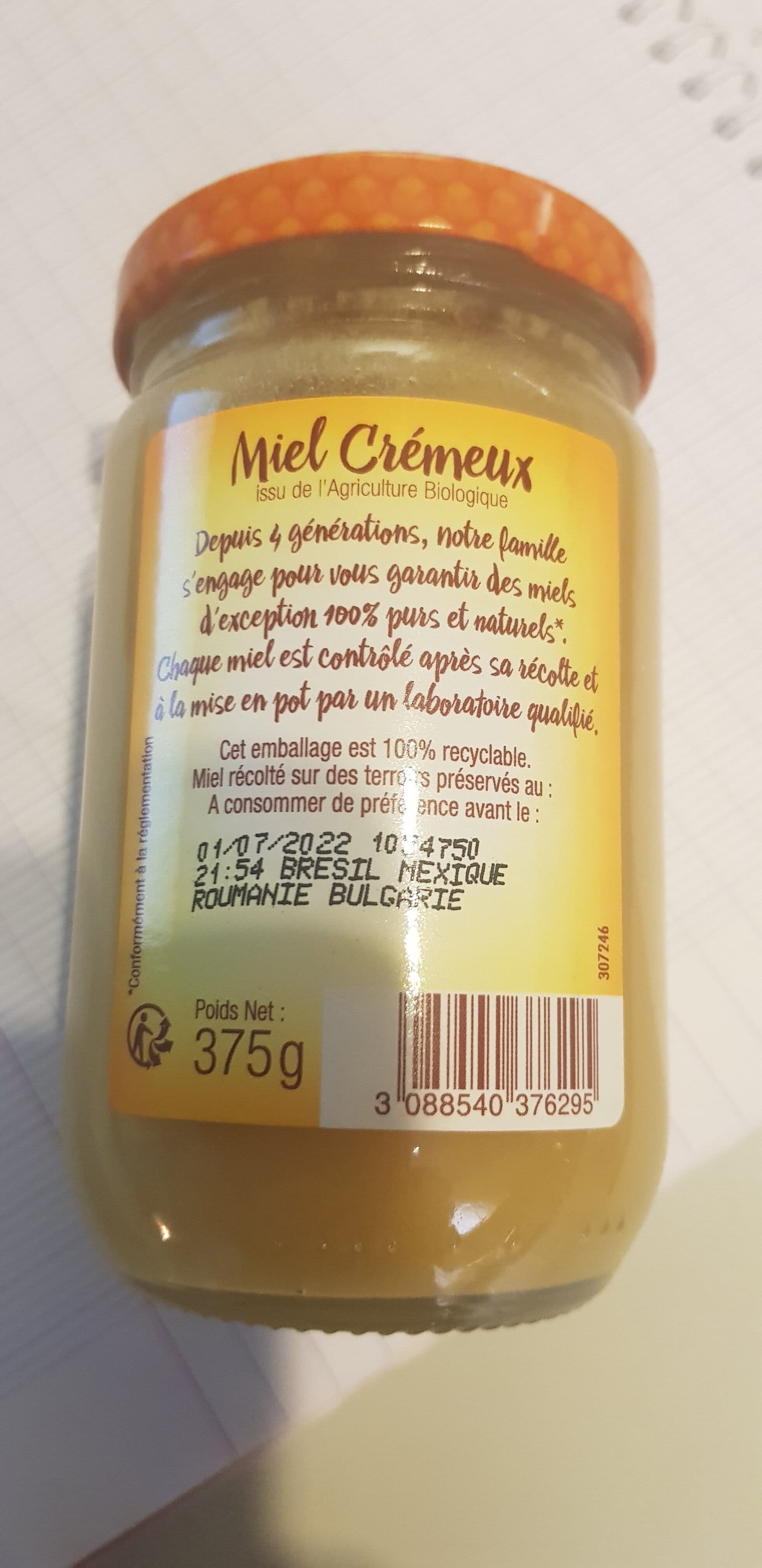 Lune de Miel Miel crémeux packshot