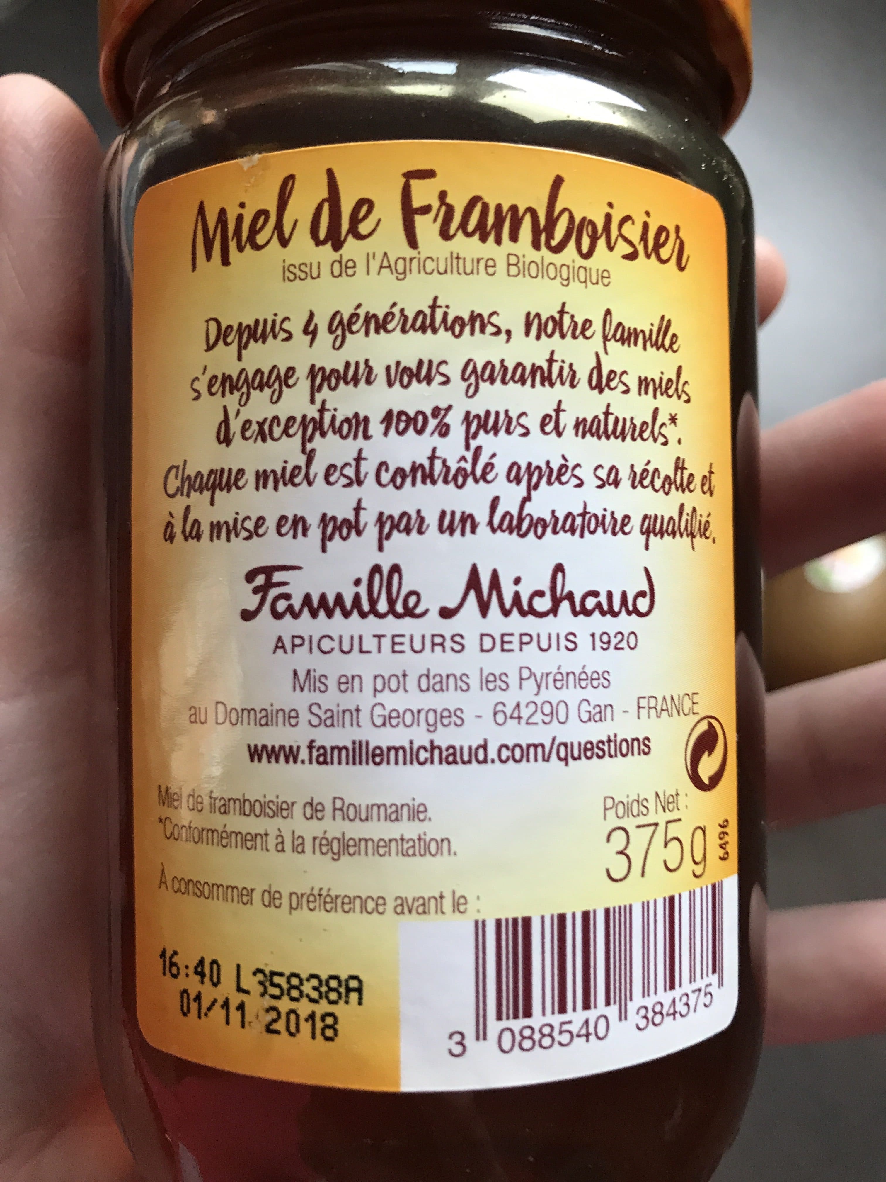 Famille Michaud Miel de framboisier packshot