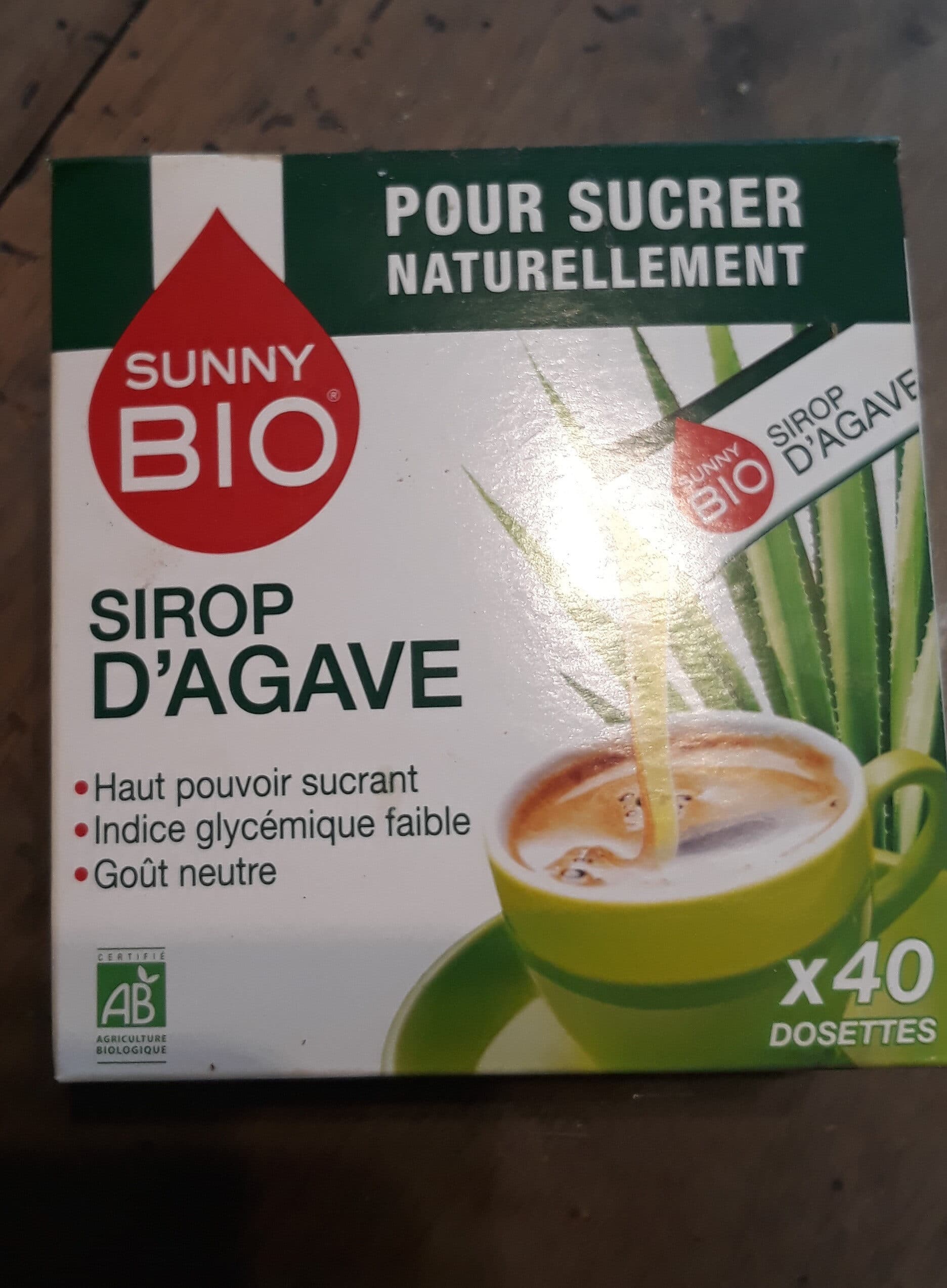 Sunny Bio Sirop Agave Bio Dosettes packshot