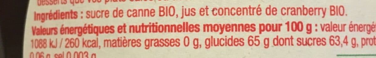 Open Food Facts Sirop de cranberry packshot