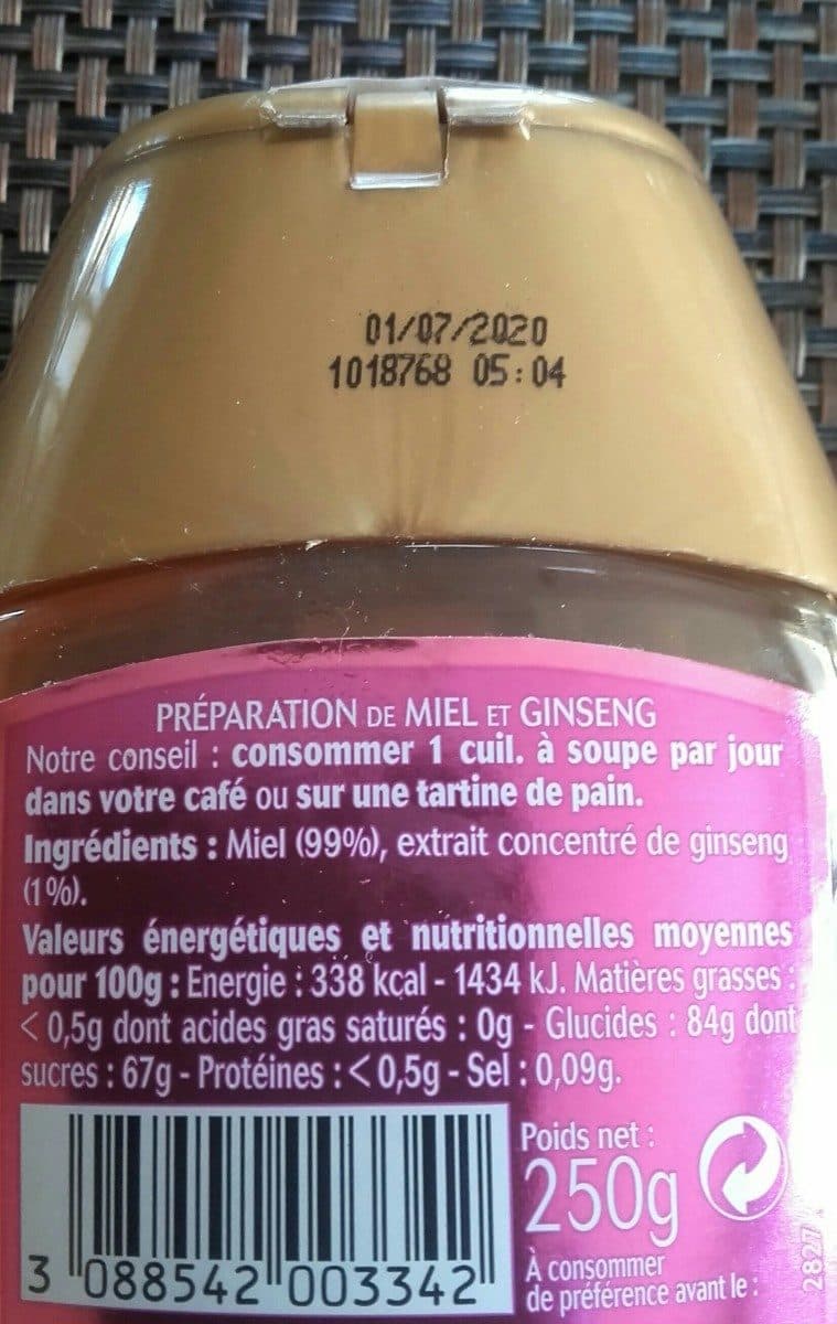Lune de Miel La Force au Naturel - Miel et ginseng packshot