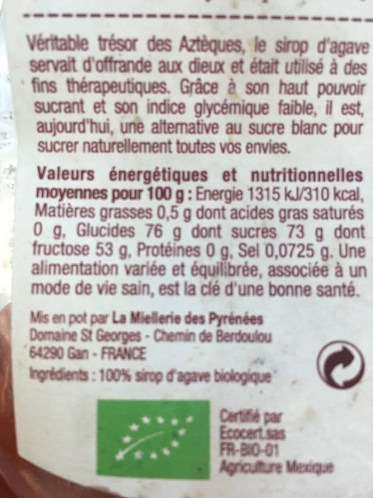 Terre de miel Sirop D'agave Bio packshot