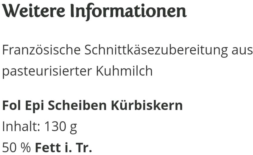 Fol Epi Käse Kürbiskerne in Scheiben - Fol Epi packshot