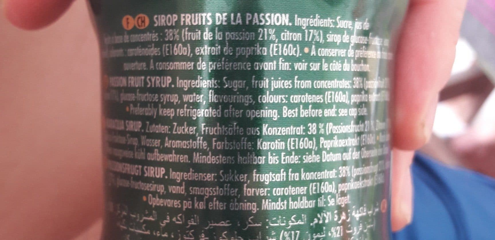 Teisseire Le Sirop Passion Fruit Cordial packshot