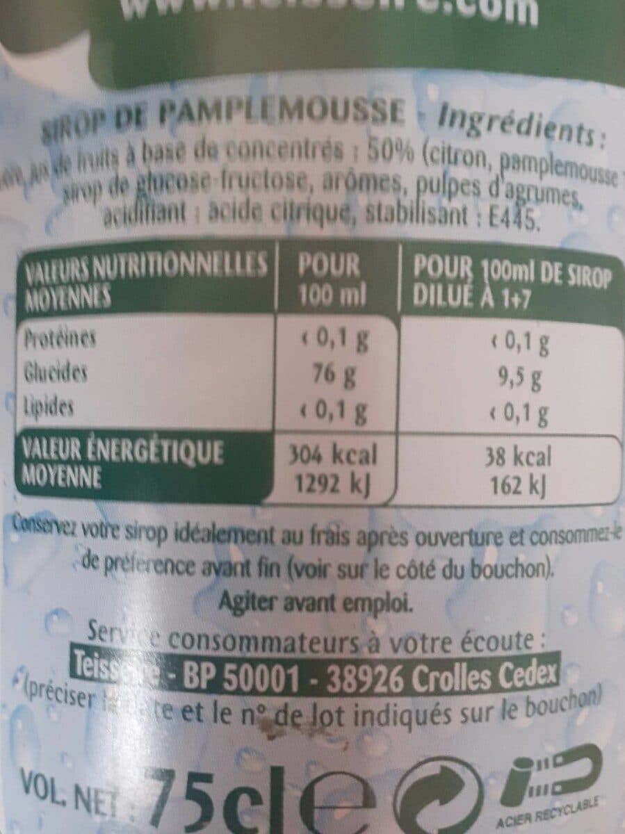 Teisseire Sirop Pamplemousse Tesseire 75CL packshot