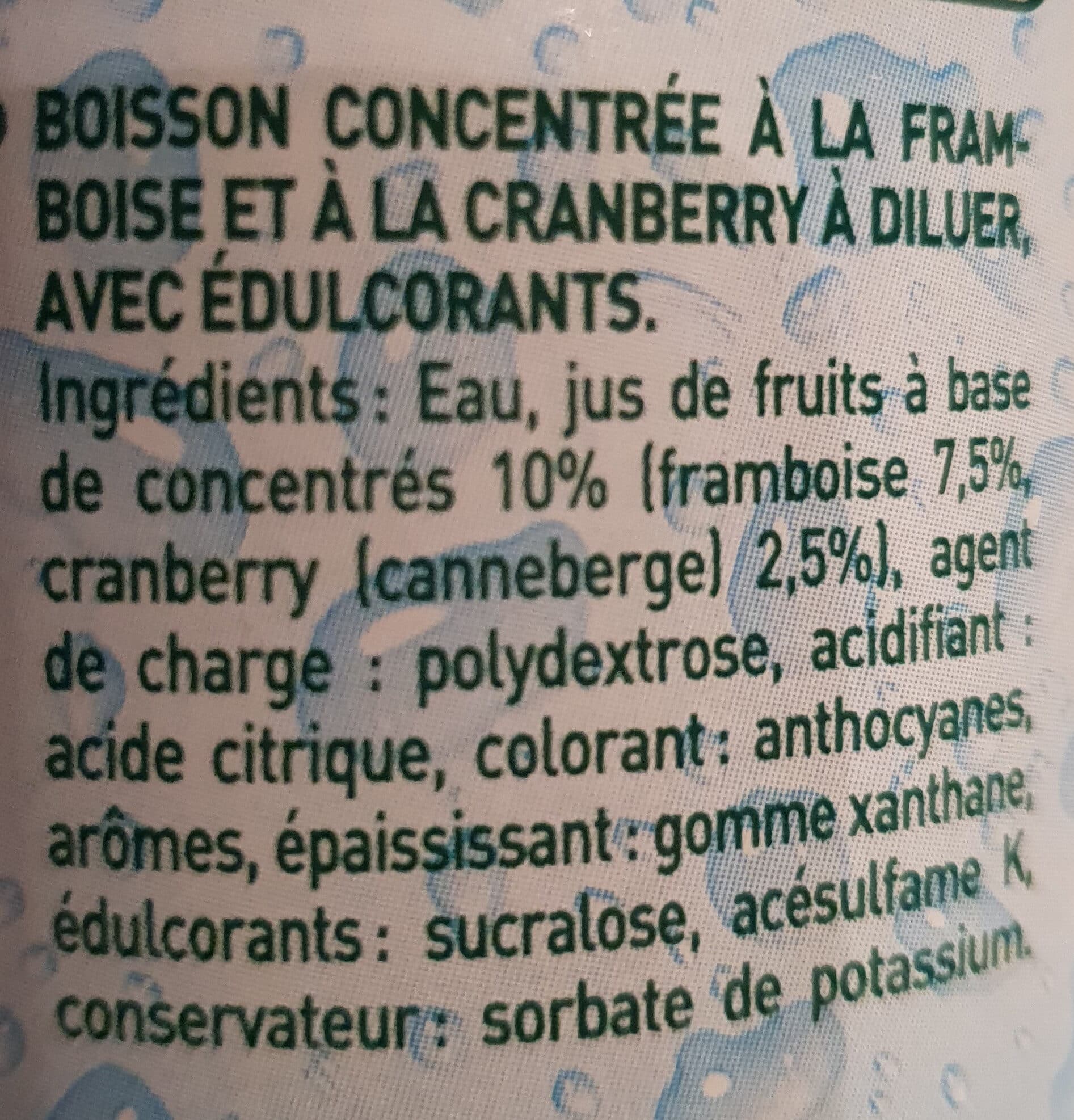 Teisseire Sirop Framboise Cranberry 0% de sucre packshot