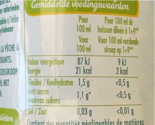 Teisseire Sirop de pêche zéro 0% de sucre packshot