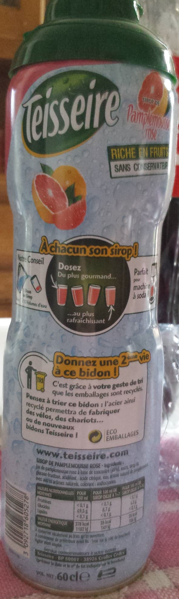Teisseire Sirop de pamplemousse rose packshot