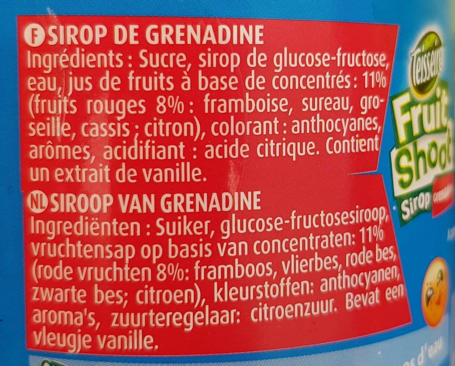 Teisseire Fruit Shoot Sirop Grenadine Orange Teisseire packshot