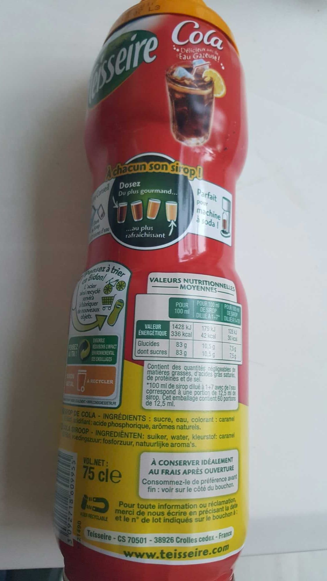 Teisseire cola Sirop packshot