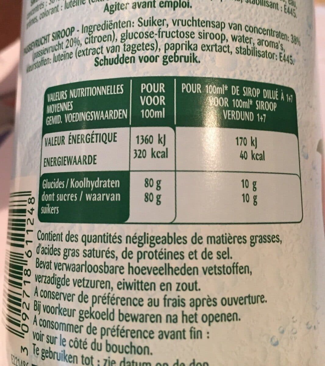 Teisseire Sirop de fruit - fruit de la passion packshot