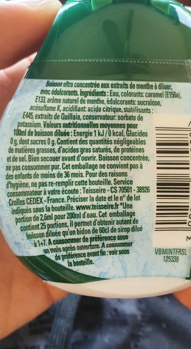 Teisseire Sirop Menthe verte Max packshot