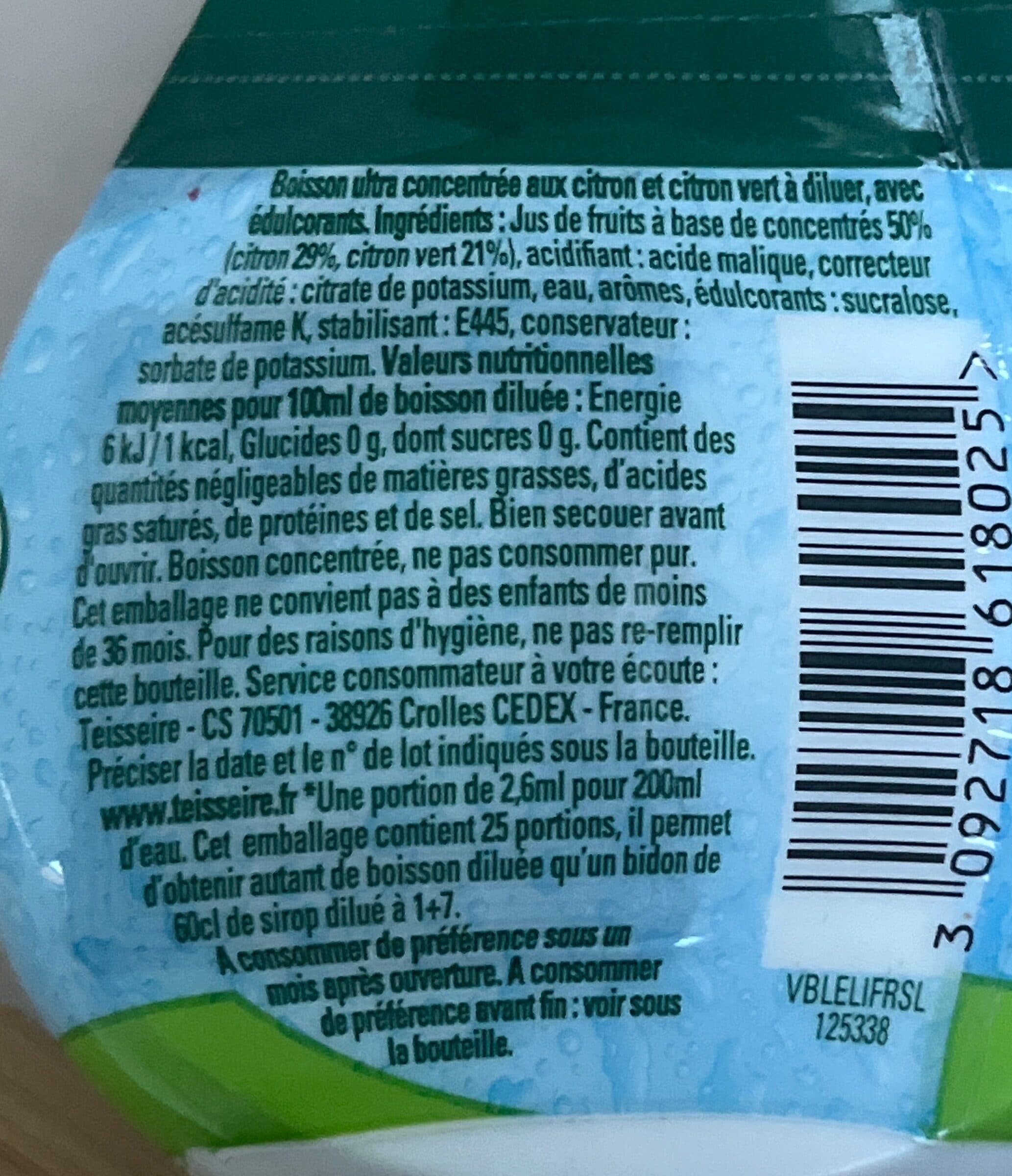 Teisseire CITRON / CITRON VERT MAX packshot