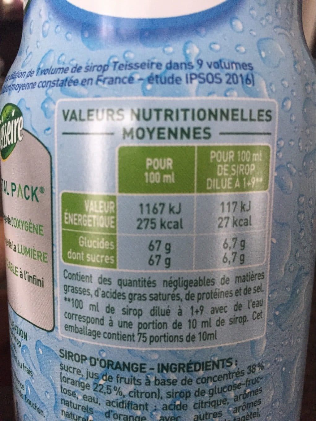 Teisseire Sirop d'orange packshot