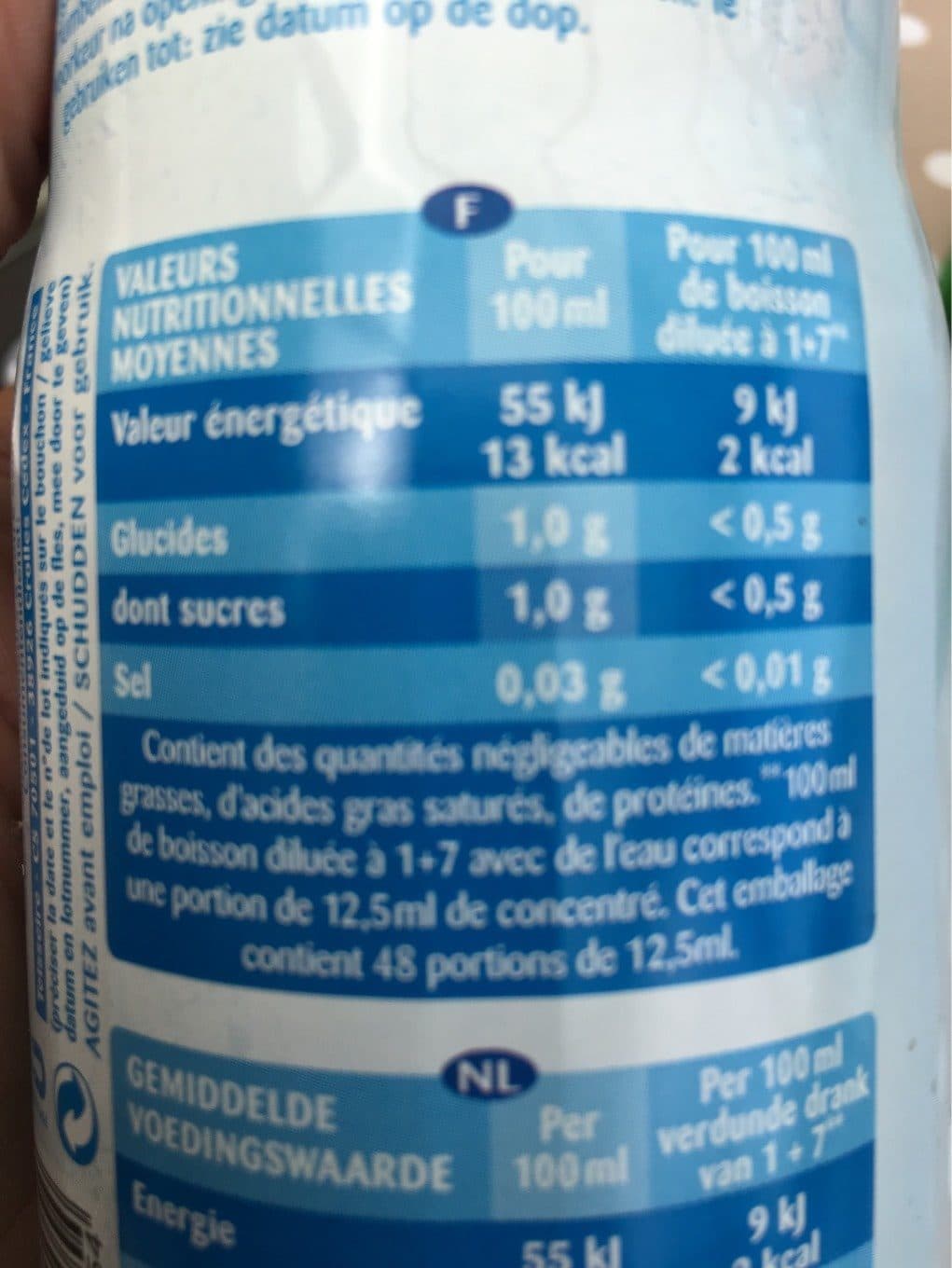 Teisseire Sirop Menthe 0% De Sucres packshot