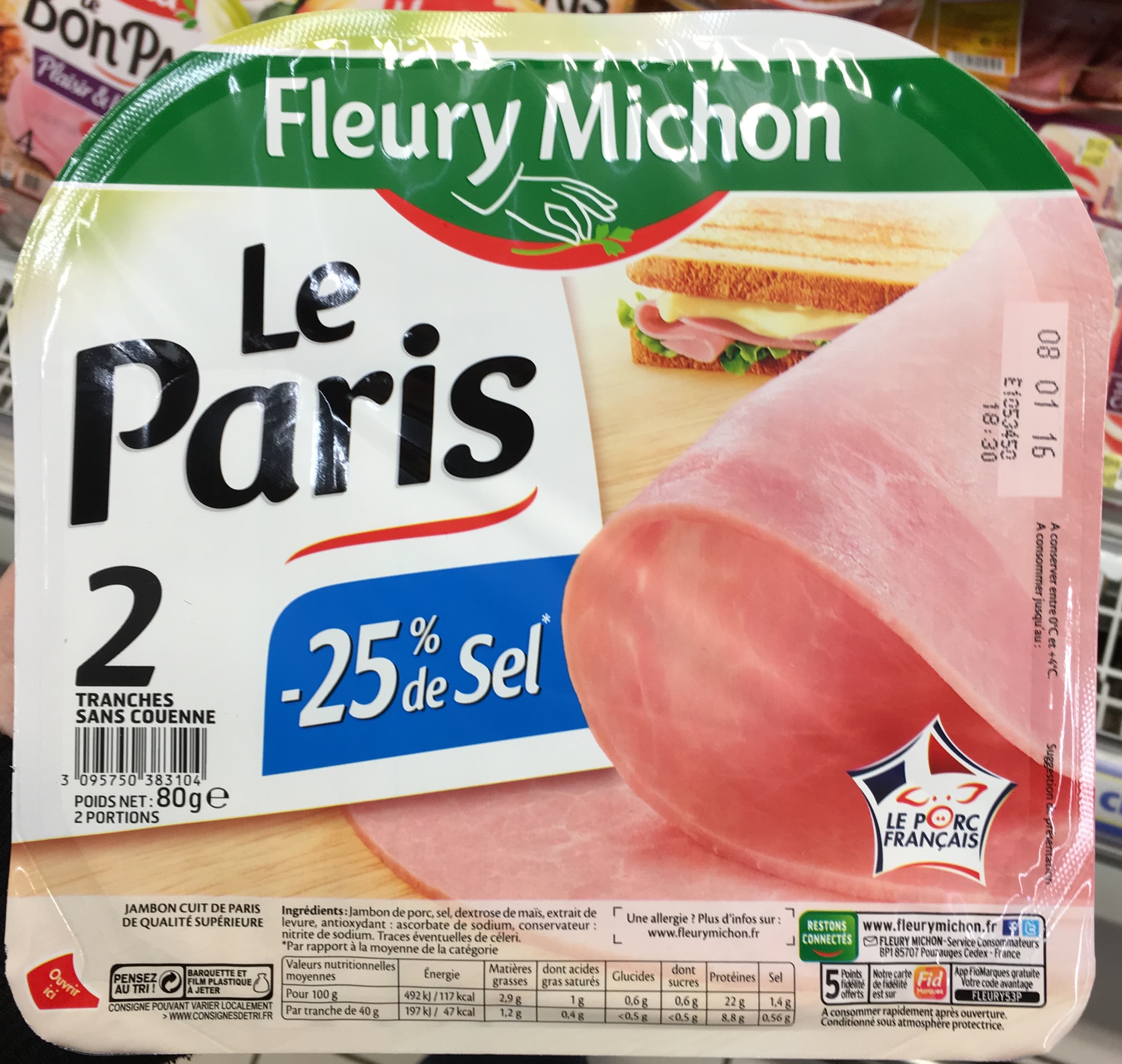 Fleury Michon Le Paris - Jambon sans couenne packshot