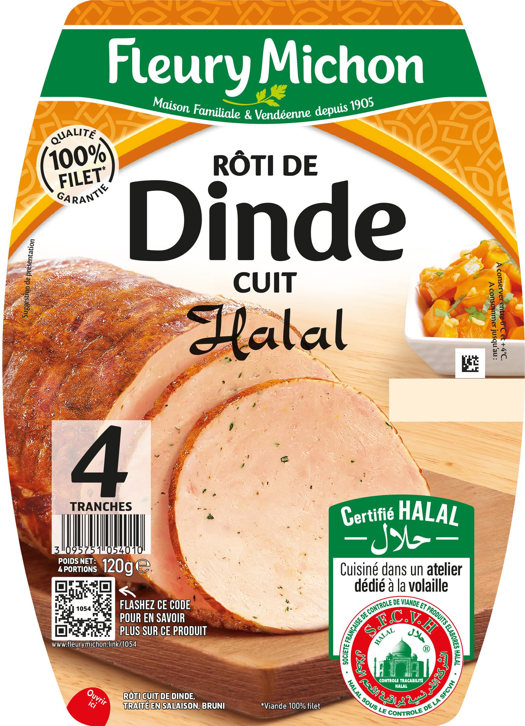 Fleury Michon Rôti de Dinde cuit - Halal packshot