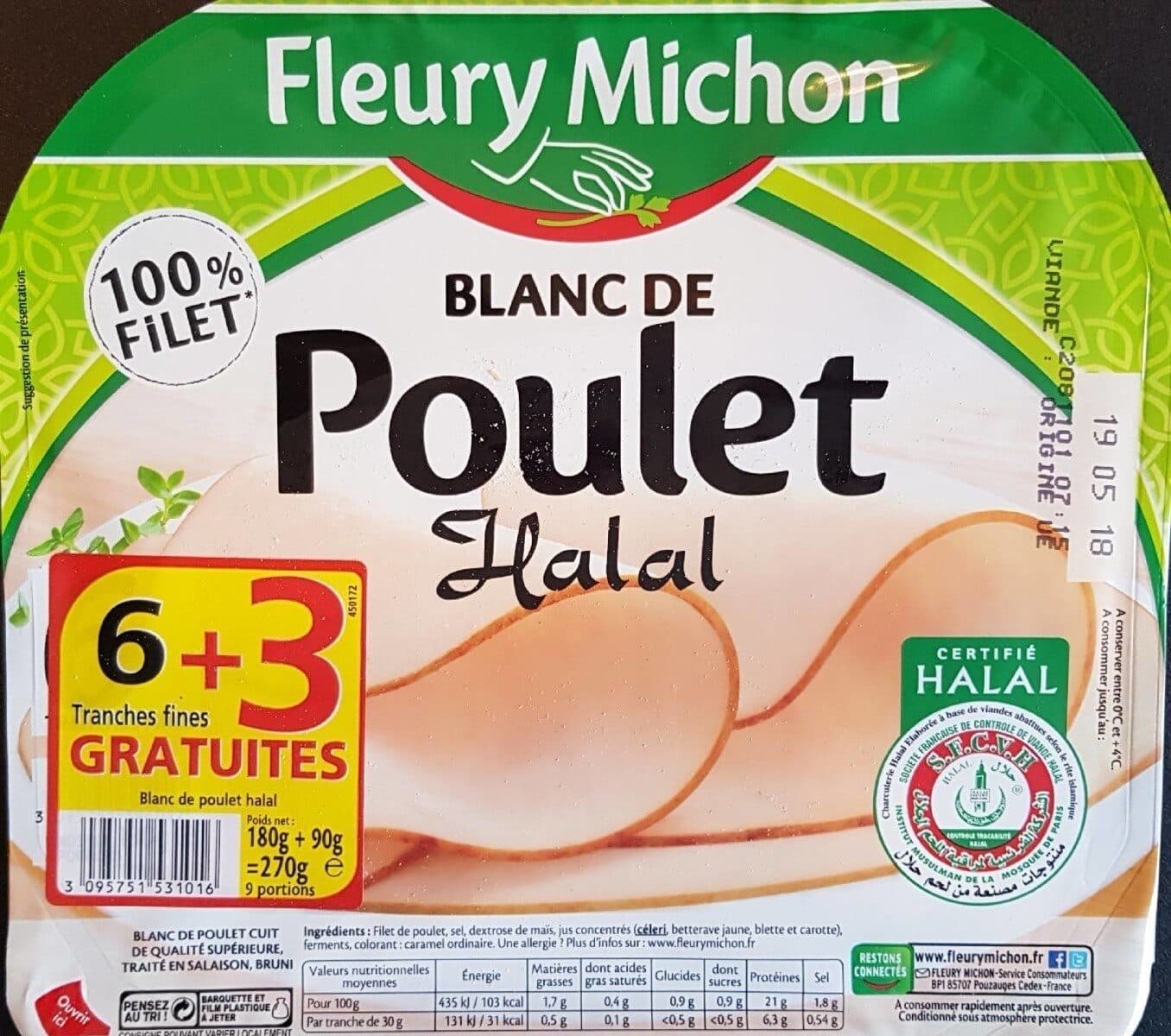 Fleury Michon Blanc de poulet Halal packshot
