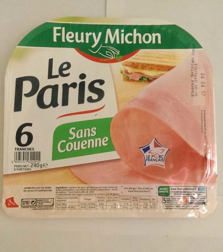 Fleury Michon Le jambon de Paris sans couenne - 6 tr. packshot