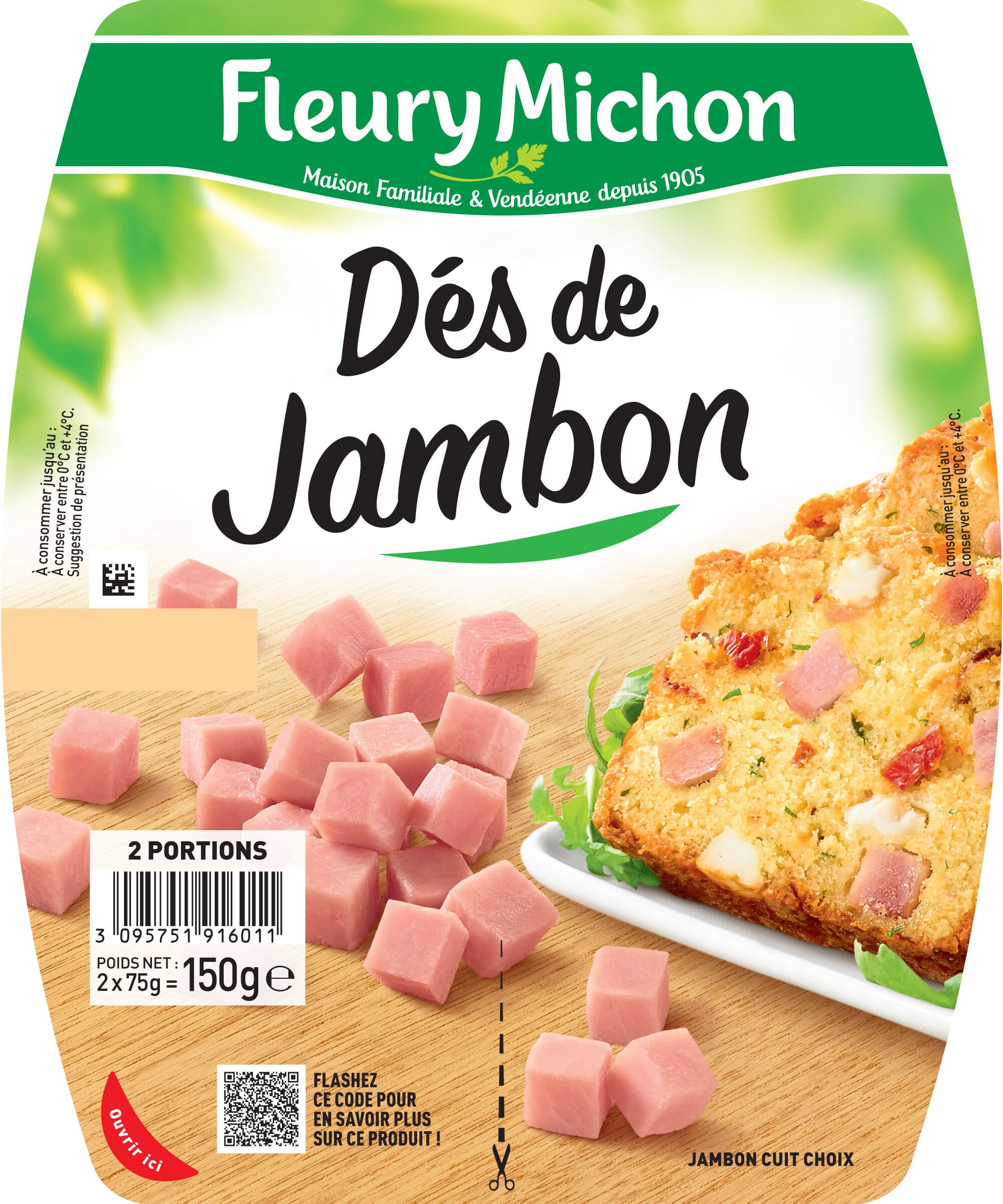 Fleury Michon Dés de Jambon - à l'Etouffée packshot