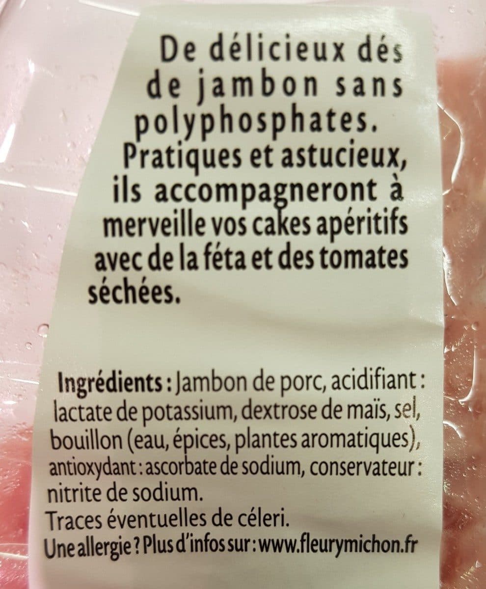 Fleury Michon Dés de jambon de Paris packshot