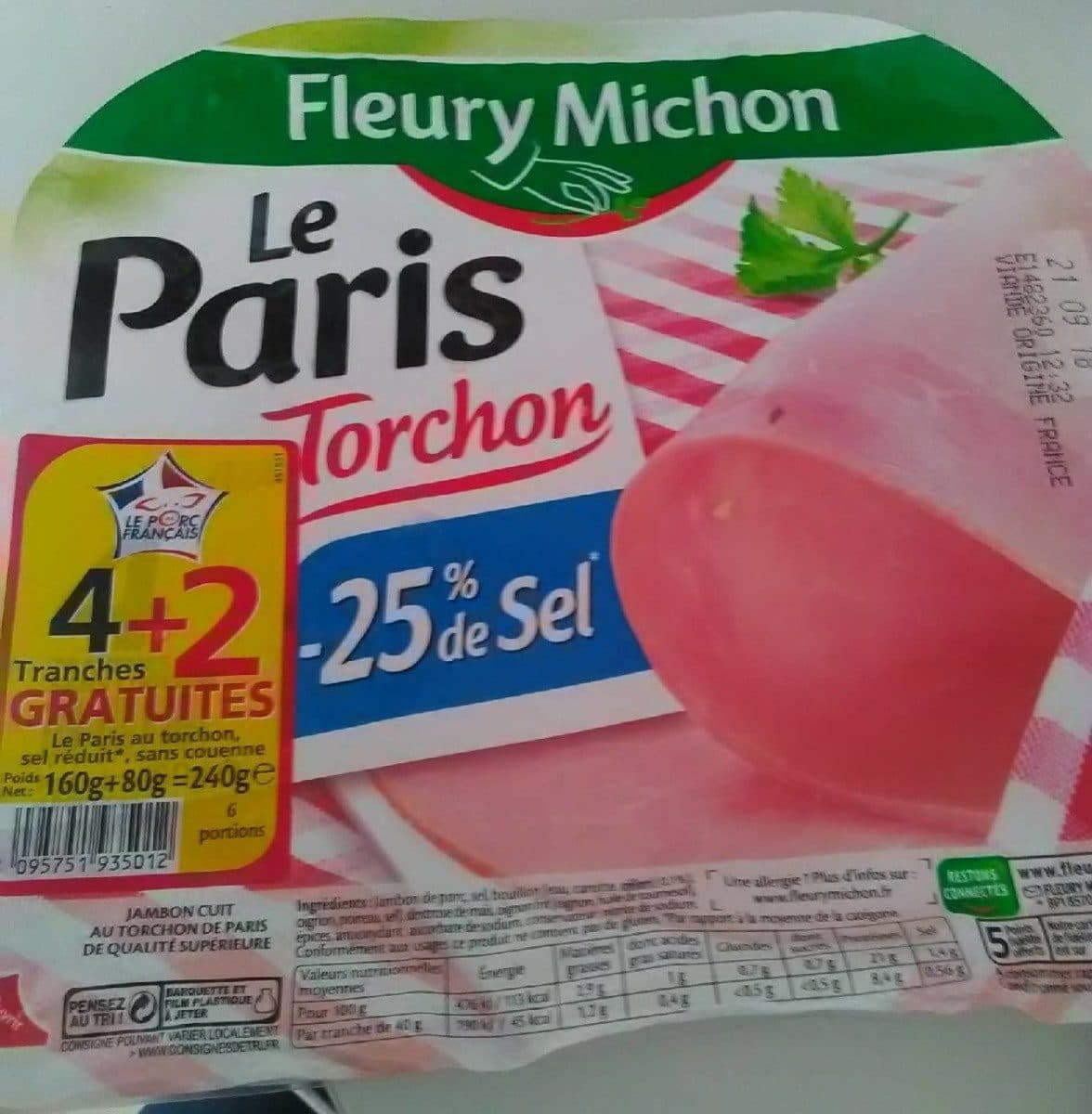 Fleury Michon Le paris torchon -25% de sel packshot