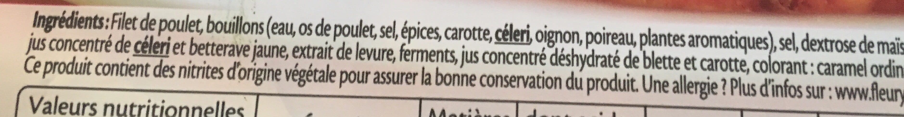 Fleury Michon Filet de poulet Fumé 4 tranches packshot